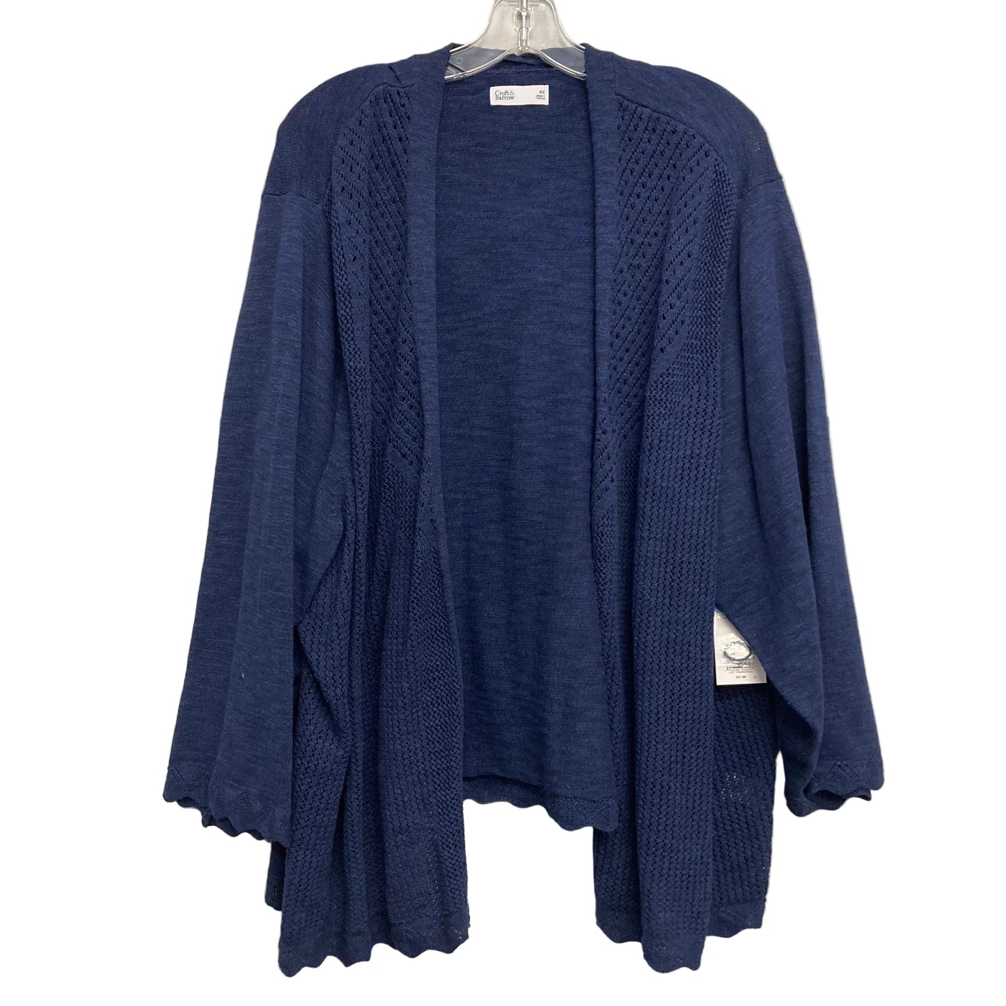 Sweater Cardigan By Croft And Barrow In Navy, Size:4X