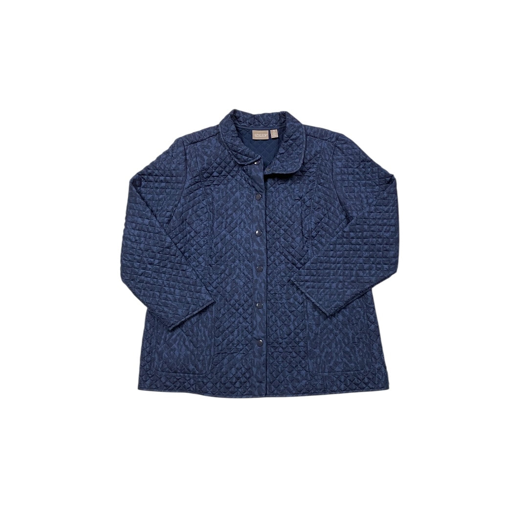 Jacket Puffer & Quilted By Chicos In Blue, Size:Xl