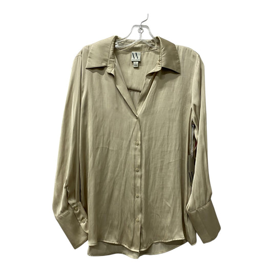 Blouse Ls By Worthington In Tan, Size:S