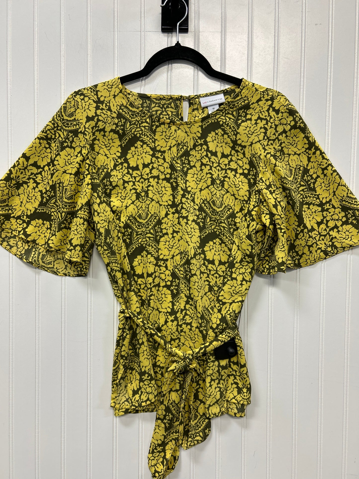 Blouse Ss By Liz Claiborne In Yellow, Size:M