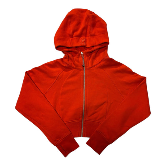Athletic Sweatshirt Hoodie By Lululemon In Orange, Size:S