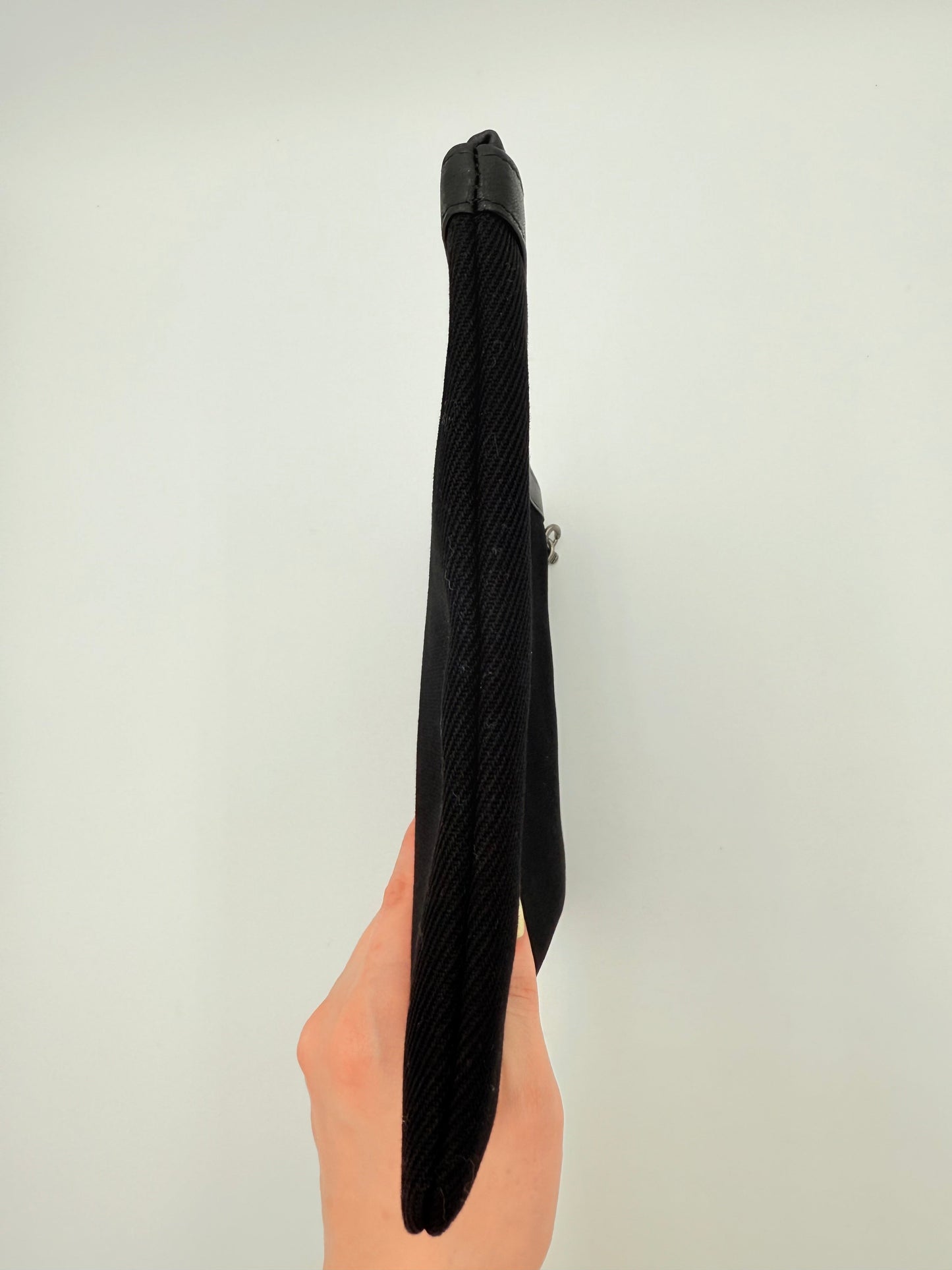 Clutch Luxury Designer By Yves Saint Laurent In Black & White, Size:Large