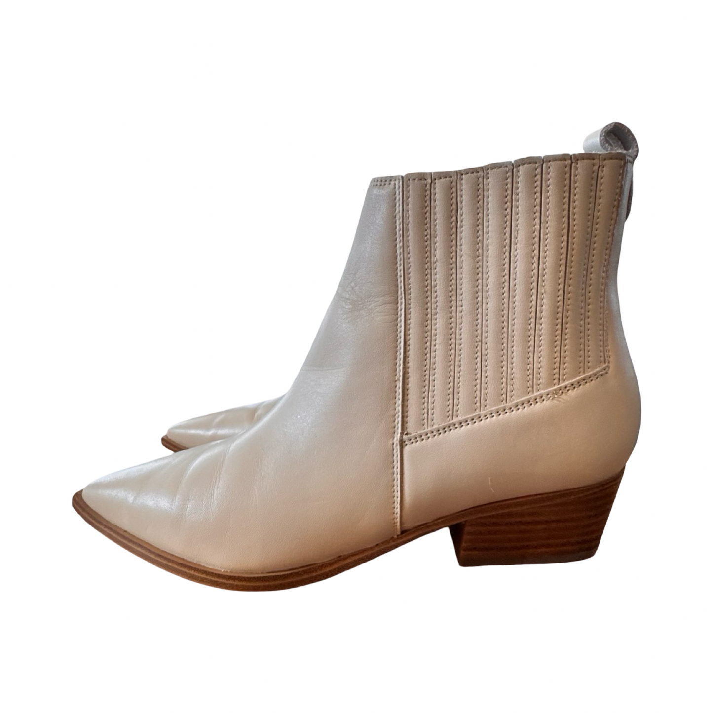 Boots Ankle Heels By Marc Fisher In White, Size:9.5