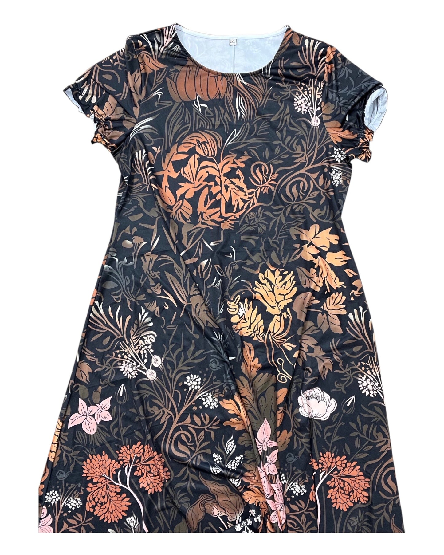 Dress Casual Maxi By Clothes Mentor In Black & Orange, Size:2X