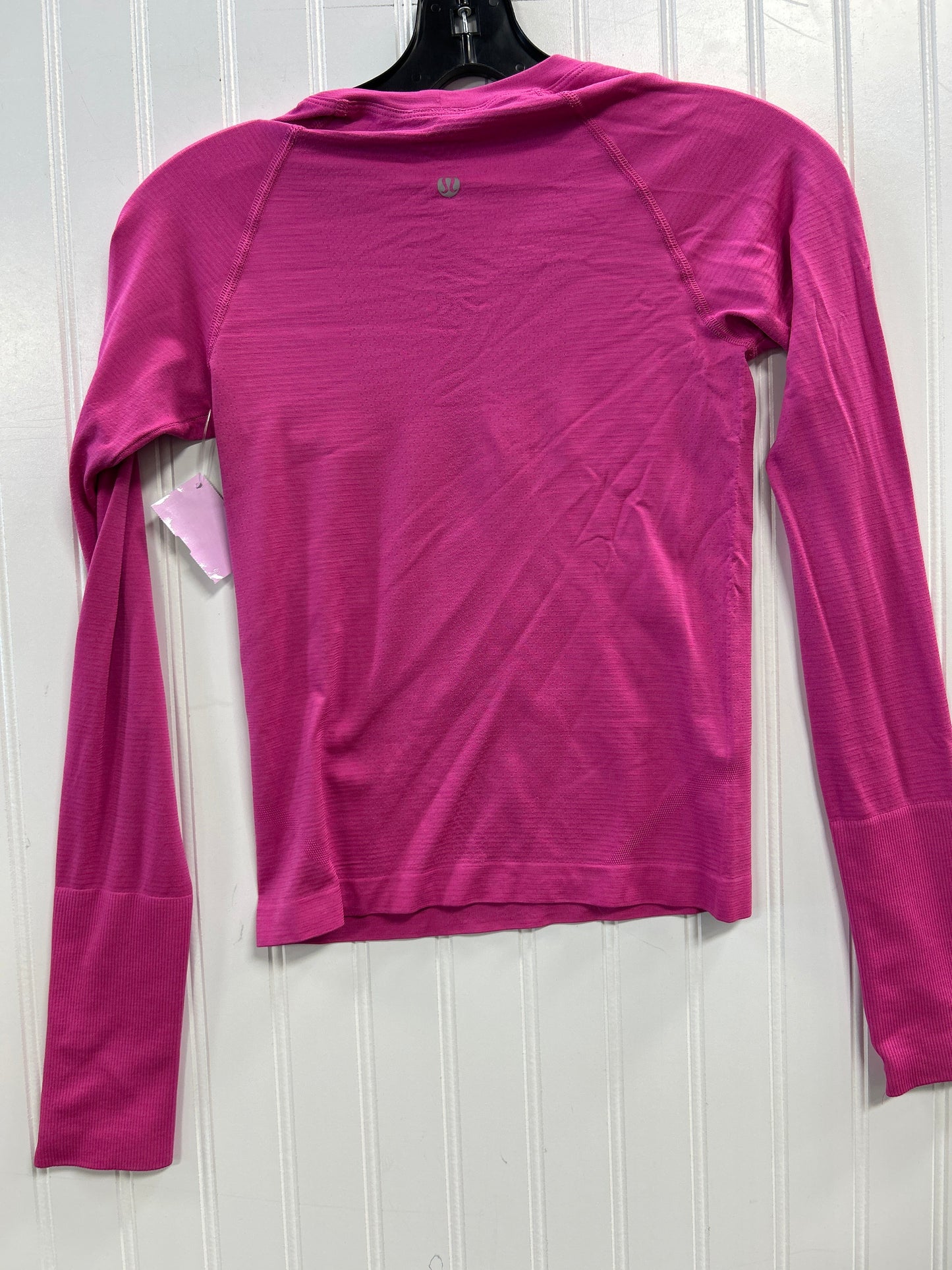 Athletic Top Ls Collar By Lululemon In Pink, Size:0