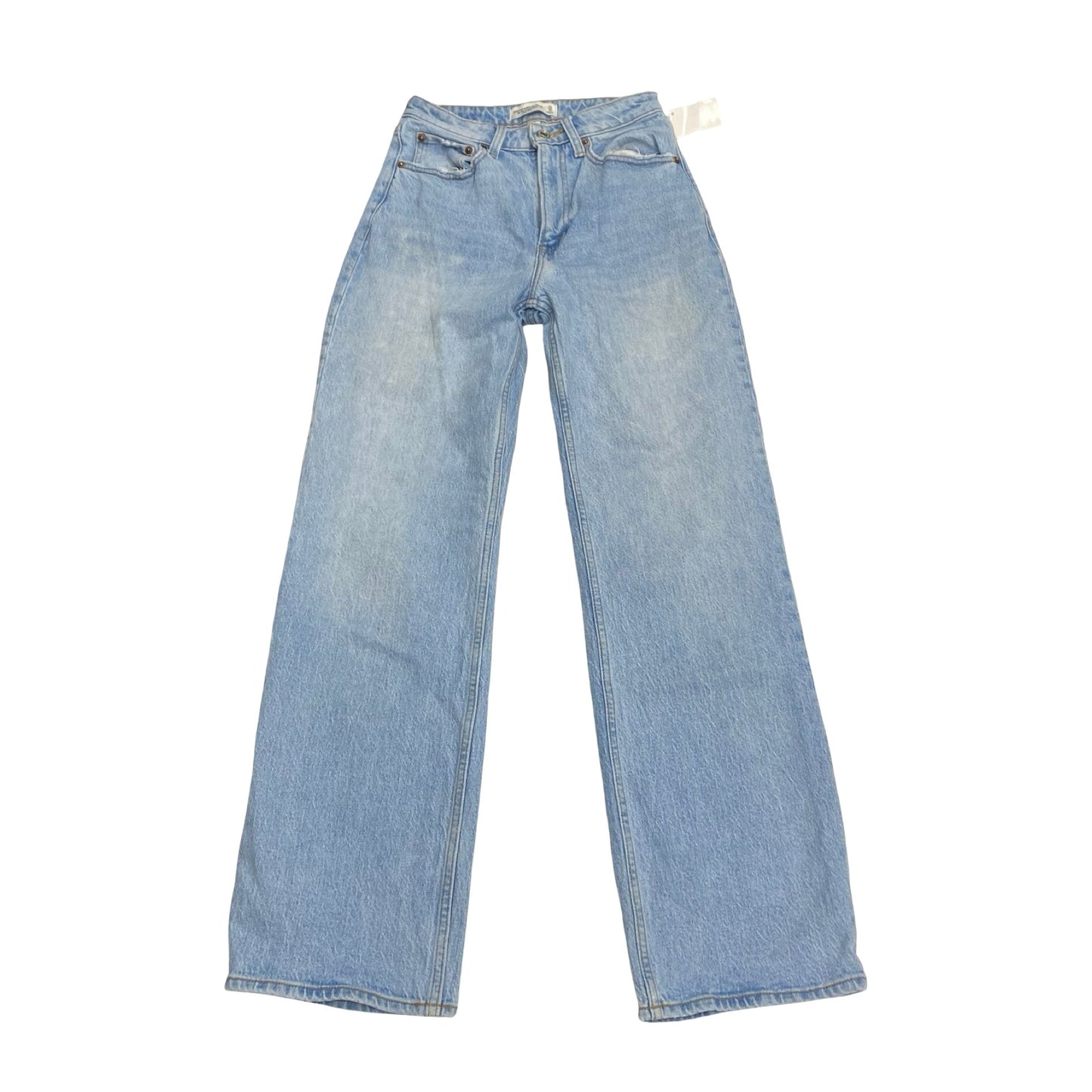 Jeans Straight By Abercrombie And Fitch In Blue Denim, Size:0