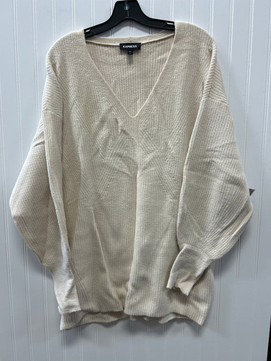 Sweater By Express In Cream, Size:Xl
