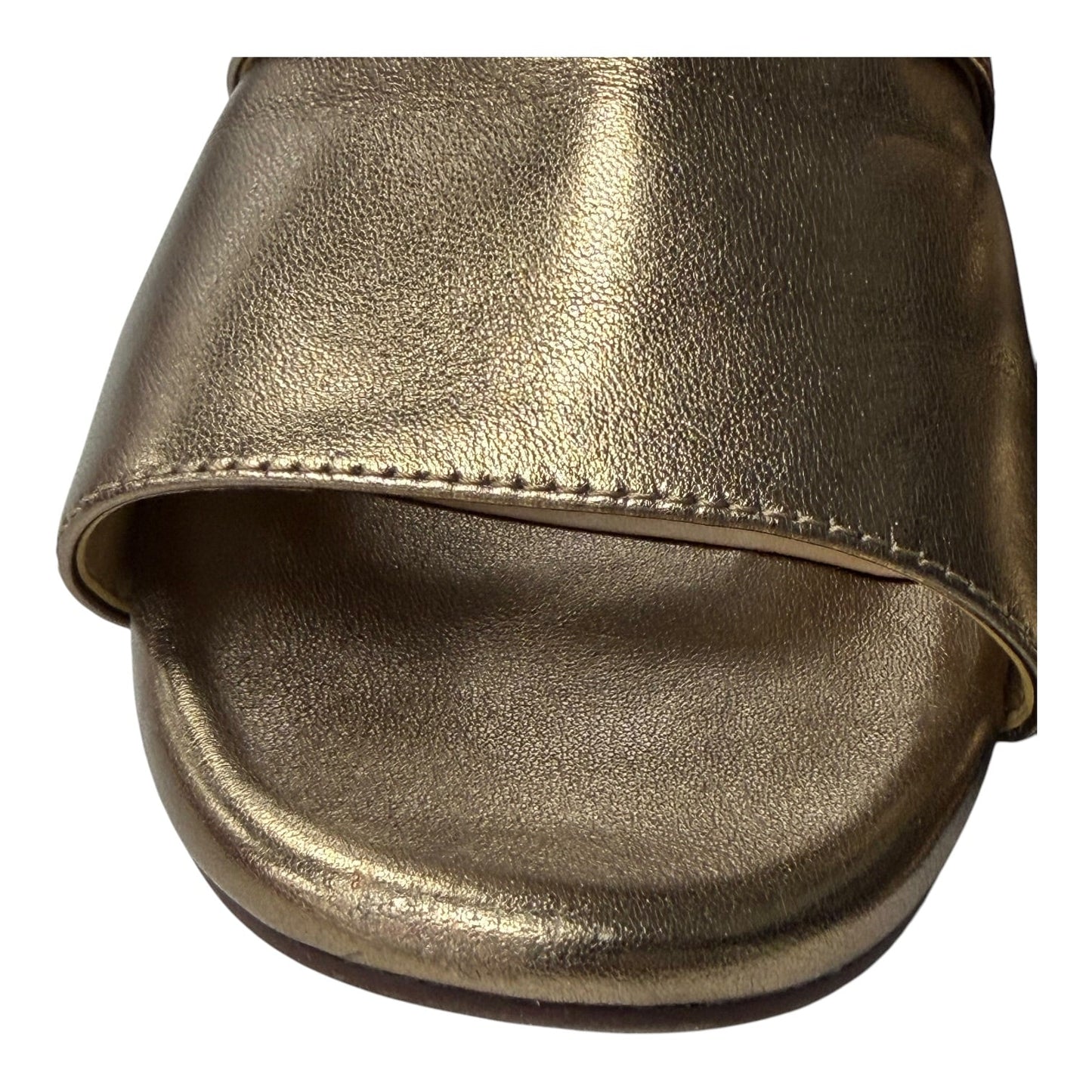 Sandals Heels Block By Alex Marie In Gold, Size:8.5