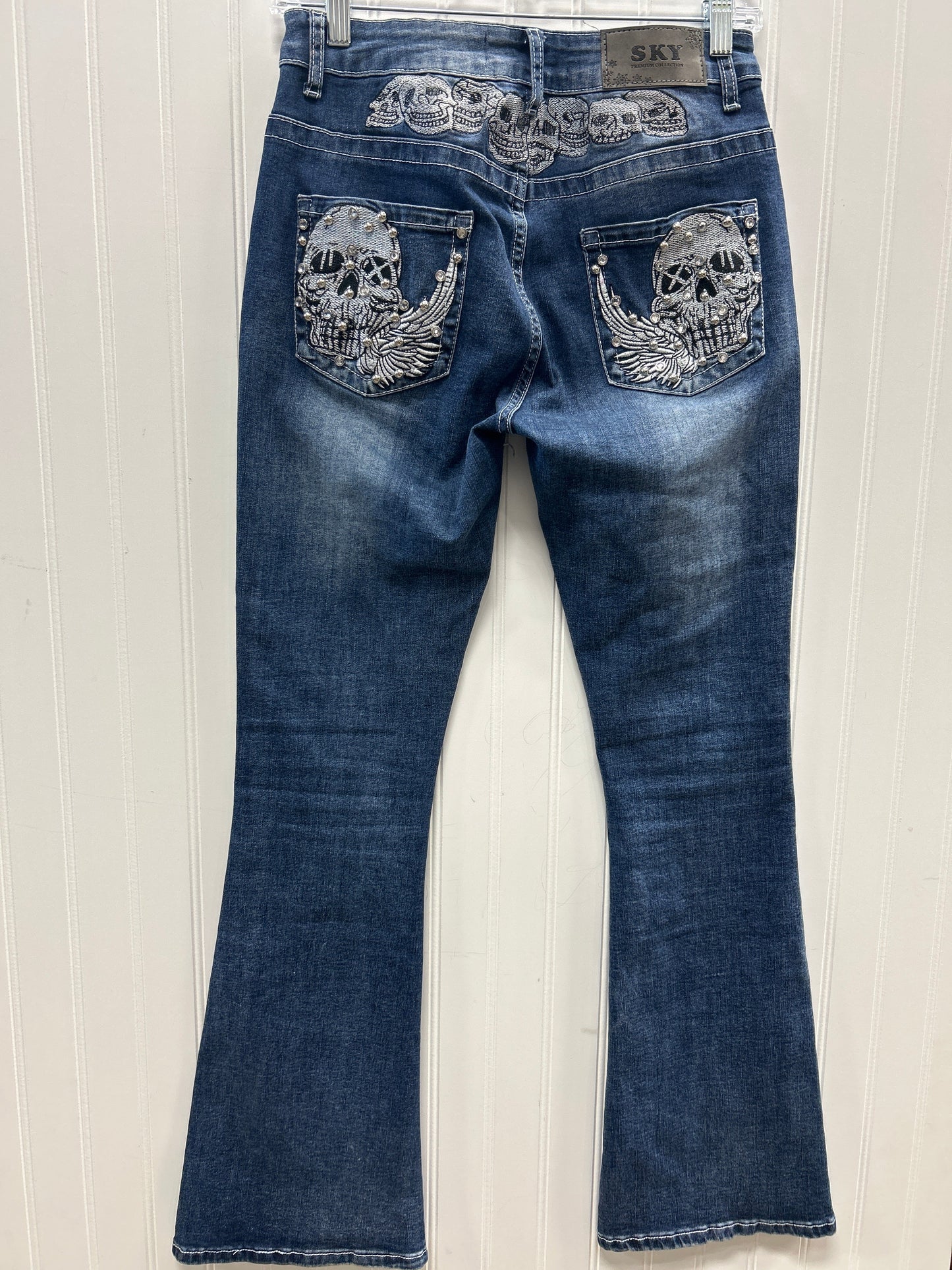 Jeans Flared By Sky In Blue Denim, Size:6