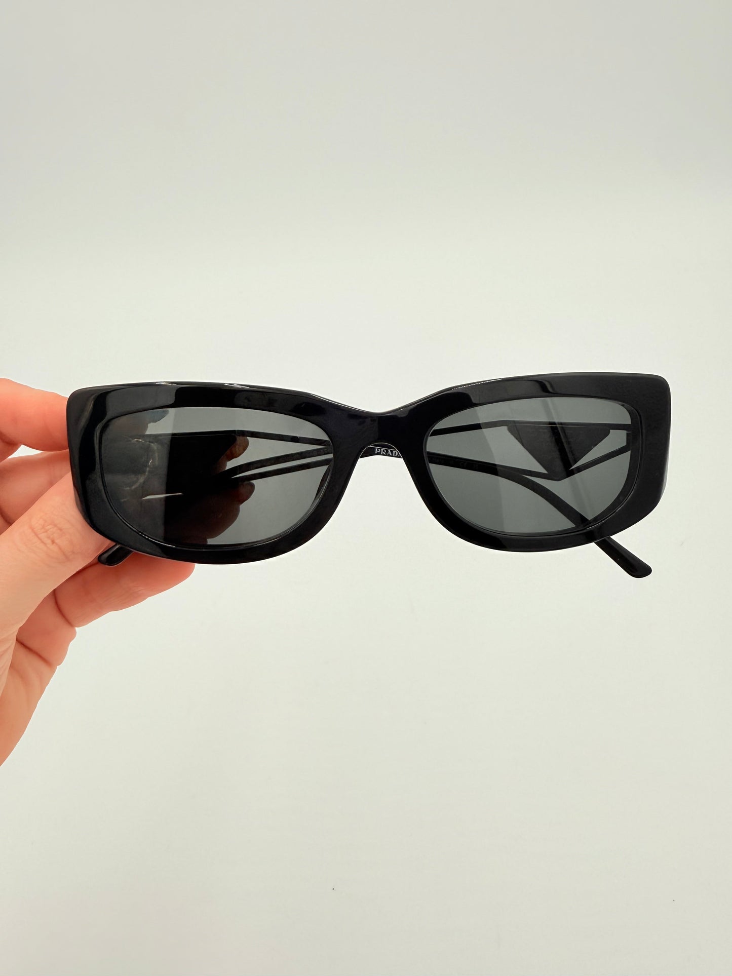 Sunglasses Luxury Designer By Prada In Black, Size: