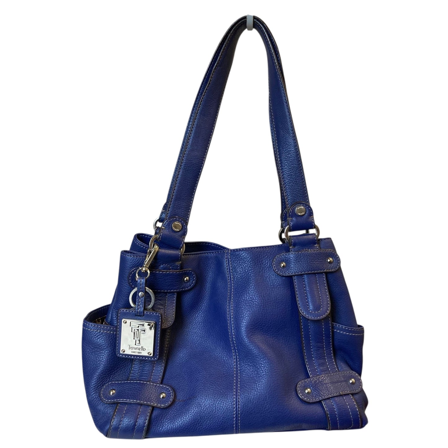 Handbag Leather By Tignanello  Purses In Blue, Size:Medium