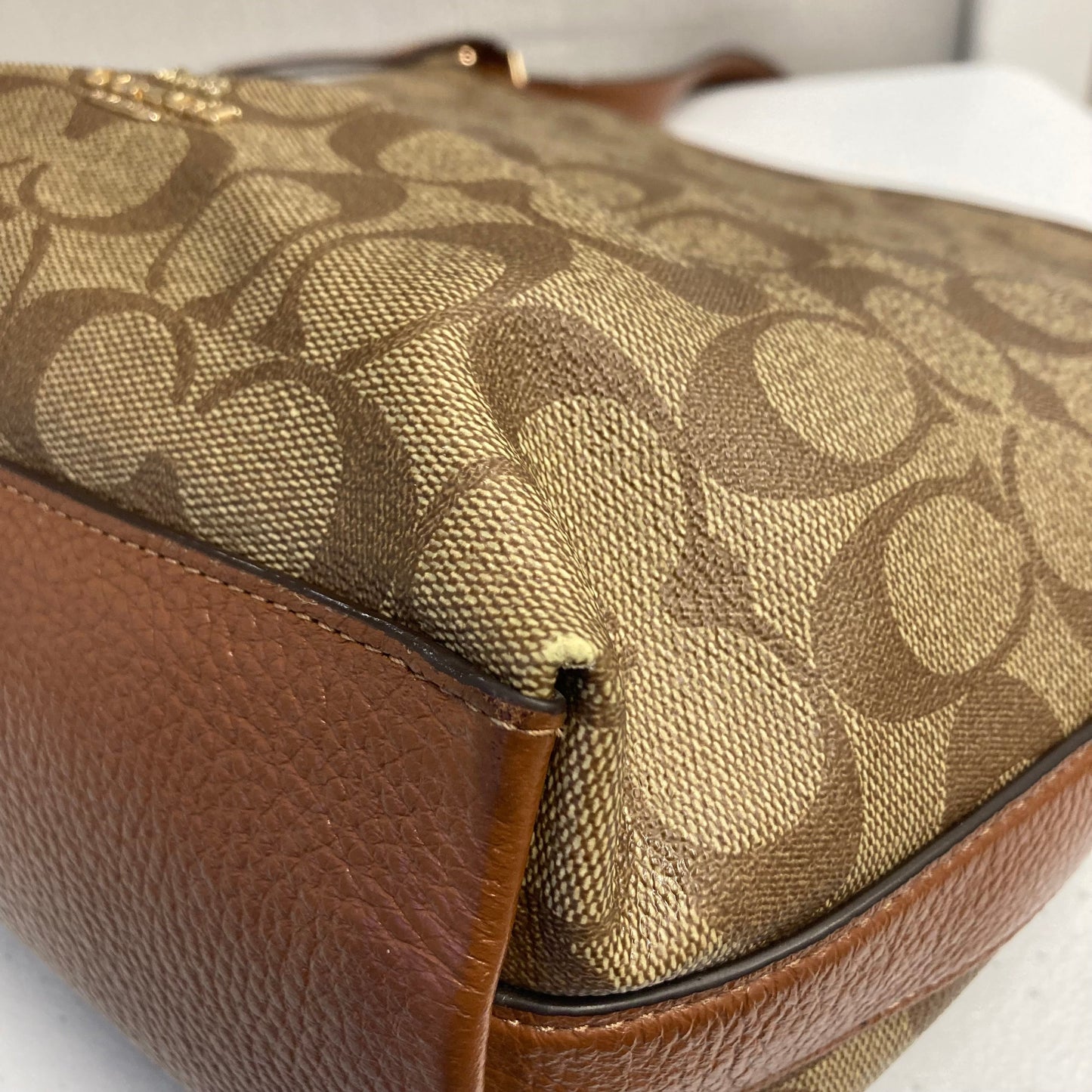 Crossbody Designer By Coach In Brown, Size:Large