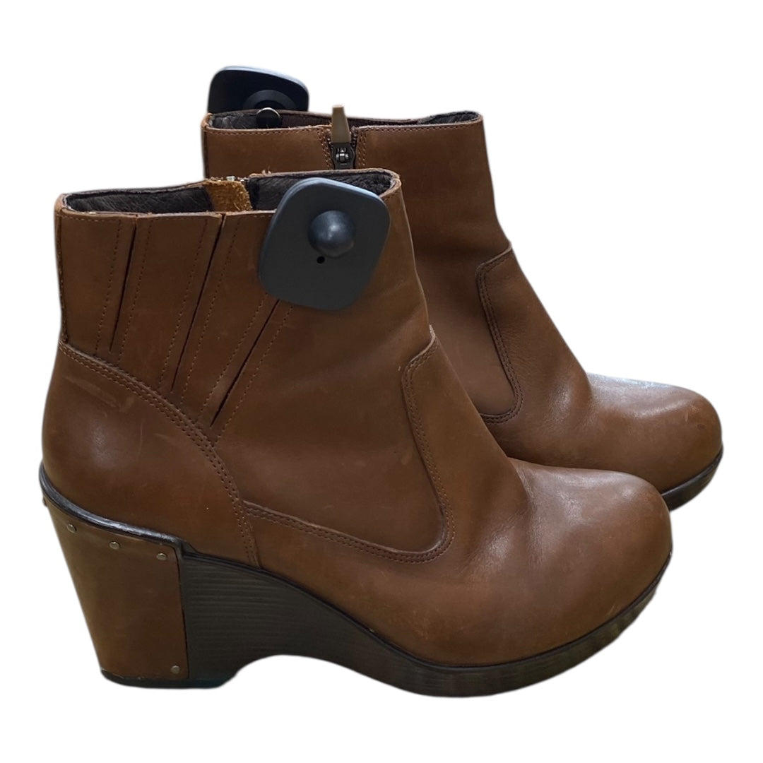 Boots Ankle Heels By Dansko In Brown, Size:9