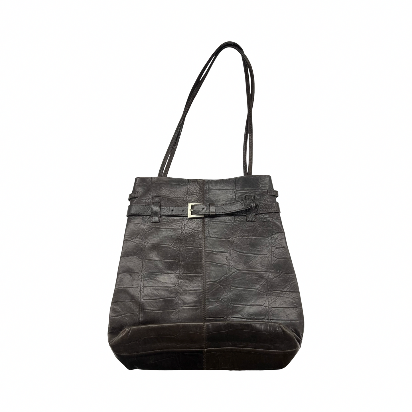 Handbag Leather By Clothes Mentor In Brown, Size:Medium