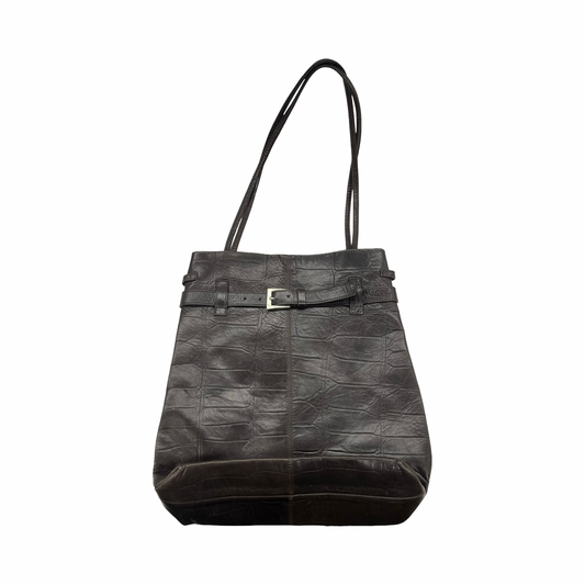 Handbag Leather By Clothes Mentor In Brown, Size:Medium