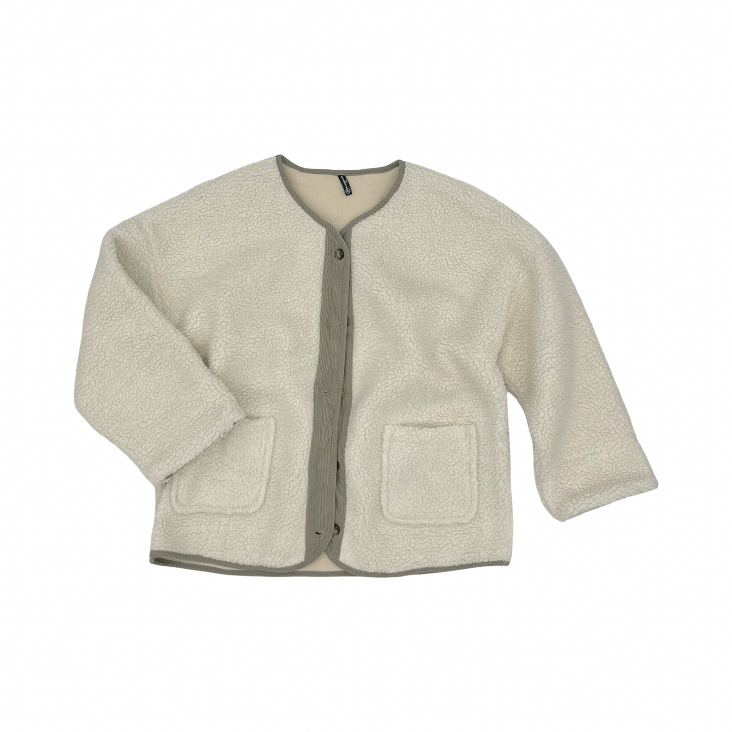 Jacket Faux Fur & Sherpa By Prettygarden In Cream, Size:Xxl