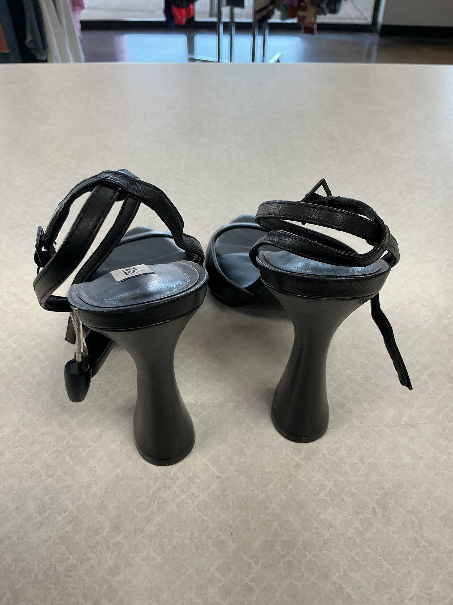 Sandals Heels Block By Steve Madden In Black, Size:8.5
