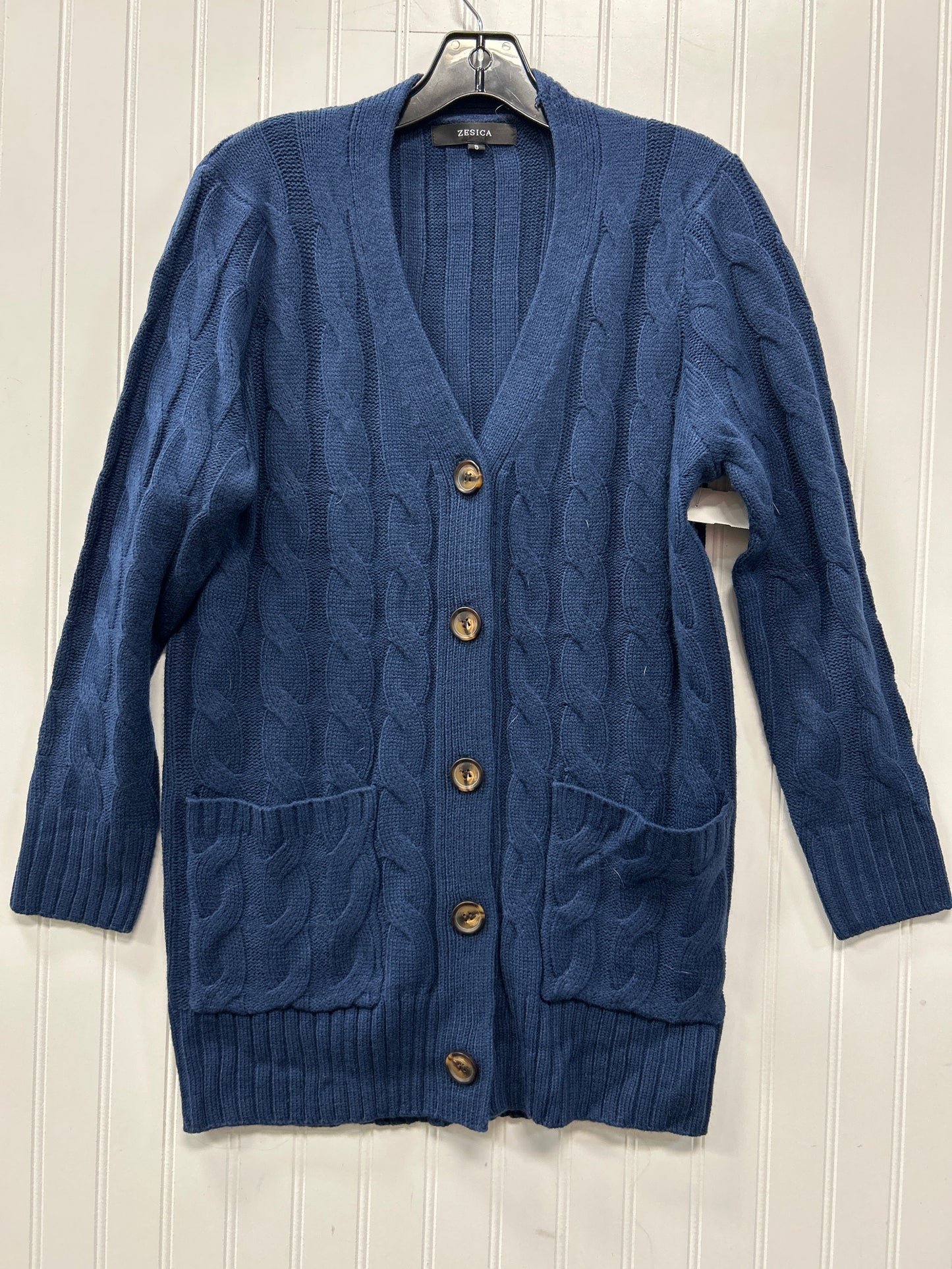 Sweater Cardigan By Zesica In Navy, Size:S