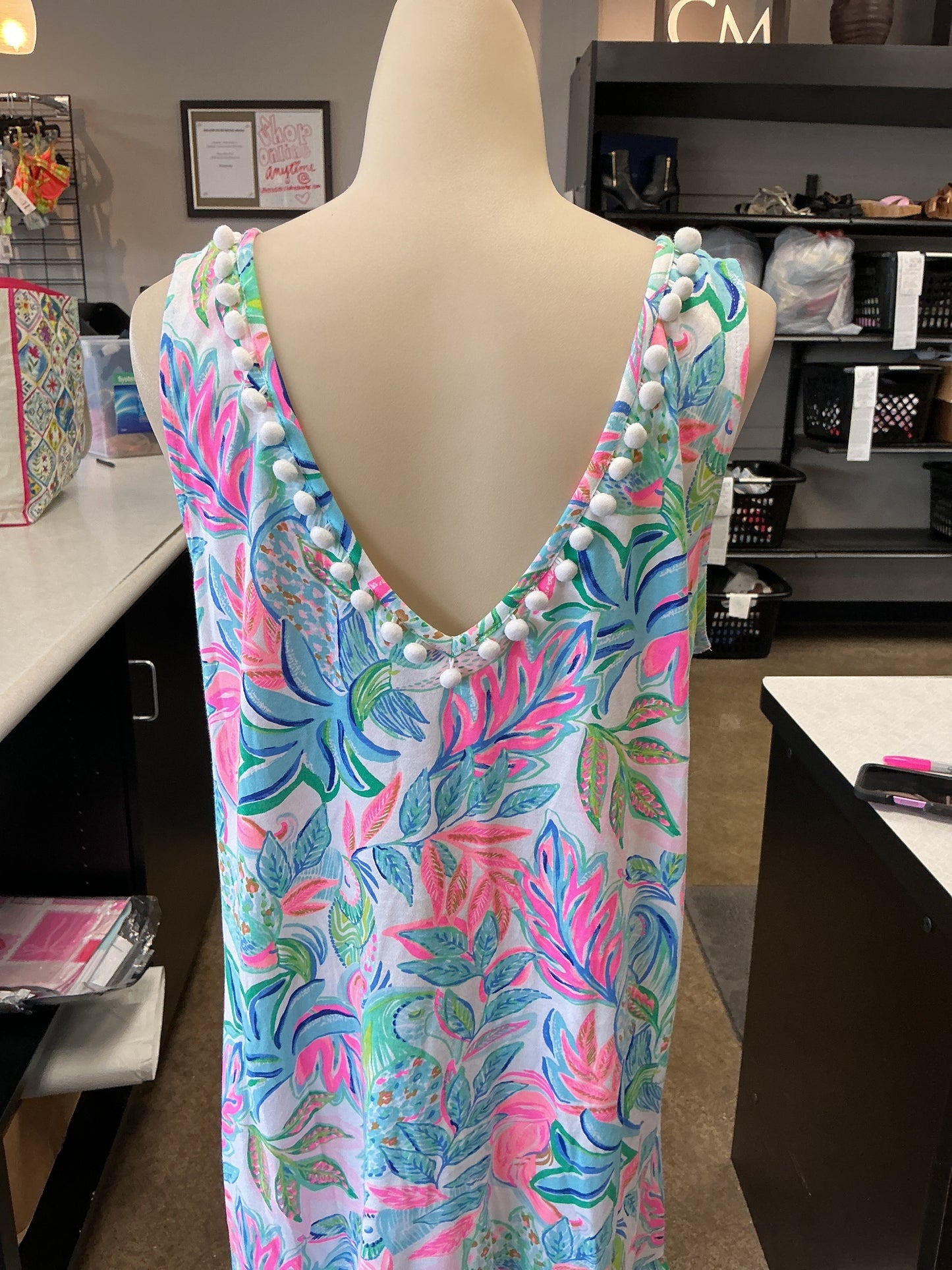 Dress Designer By Lilly Pulitzer In Tropical Print, Size:L