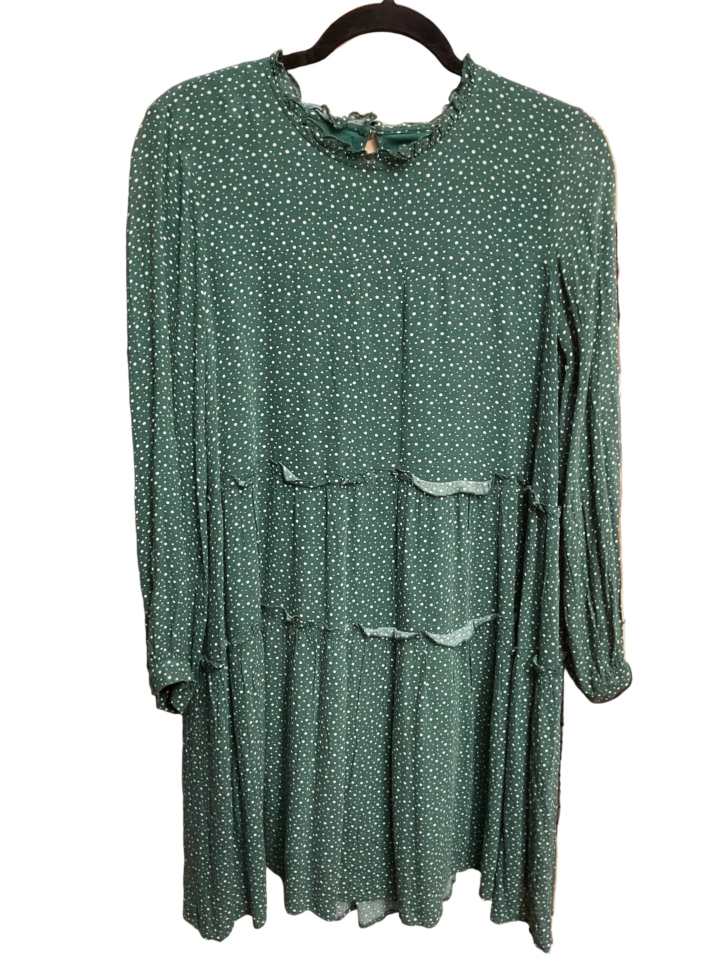 Dress Casual Short By Maeve In Green & White, Size:M
