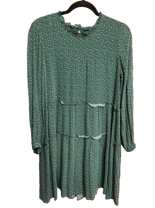 Dress Casual Short By Maeve In Green & White, Size:M