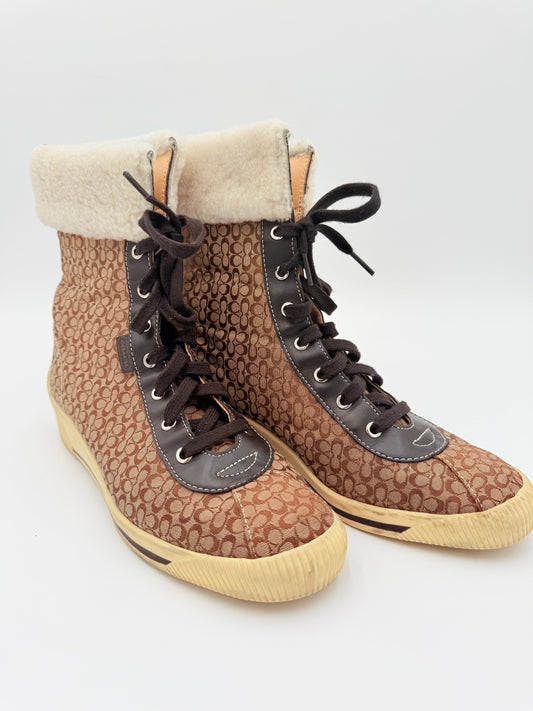 Boots Designer By Coach In Multi, Size:9.5