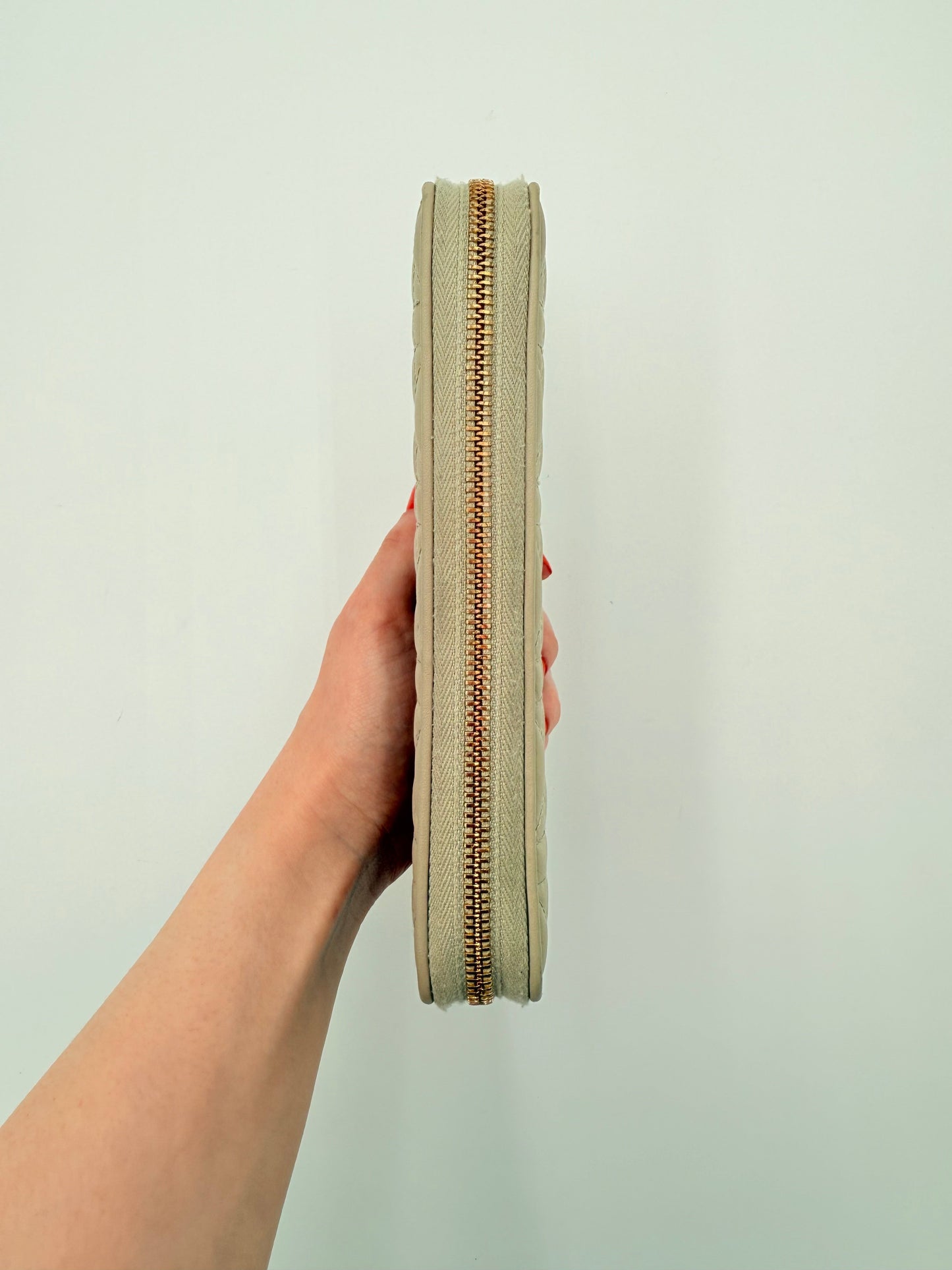 Wallet Luxury Designer By Dior In Taupe, Size:Large