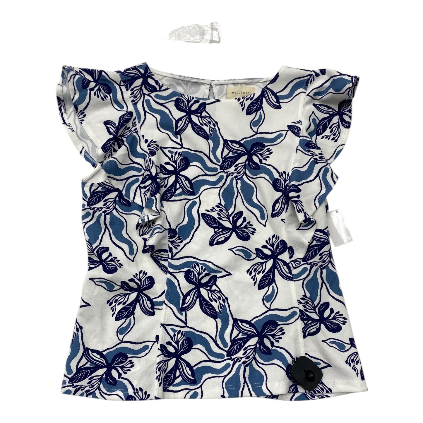 Top Sleeveless By Melloday In Blue & White, Size:M