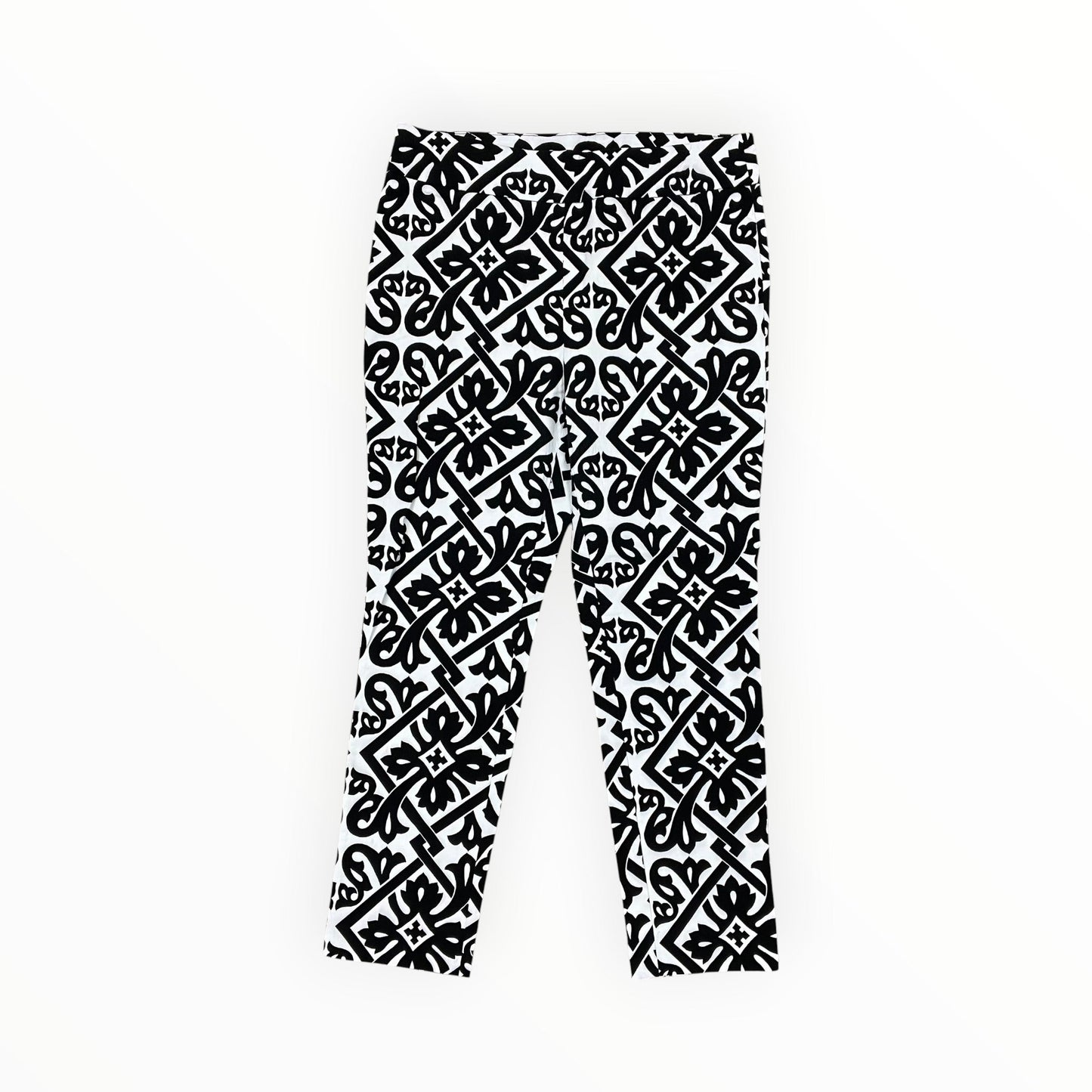 Pants Cropped By Chicos In Black & White, Size:M