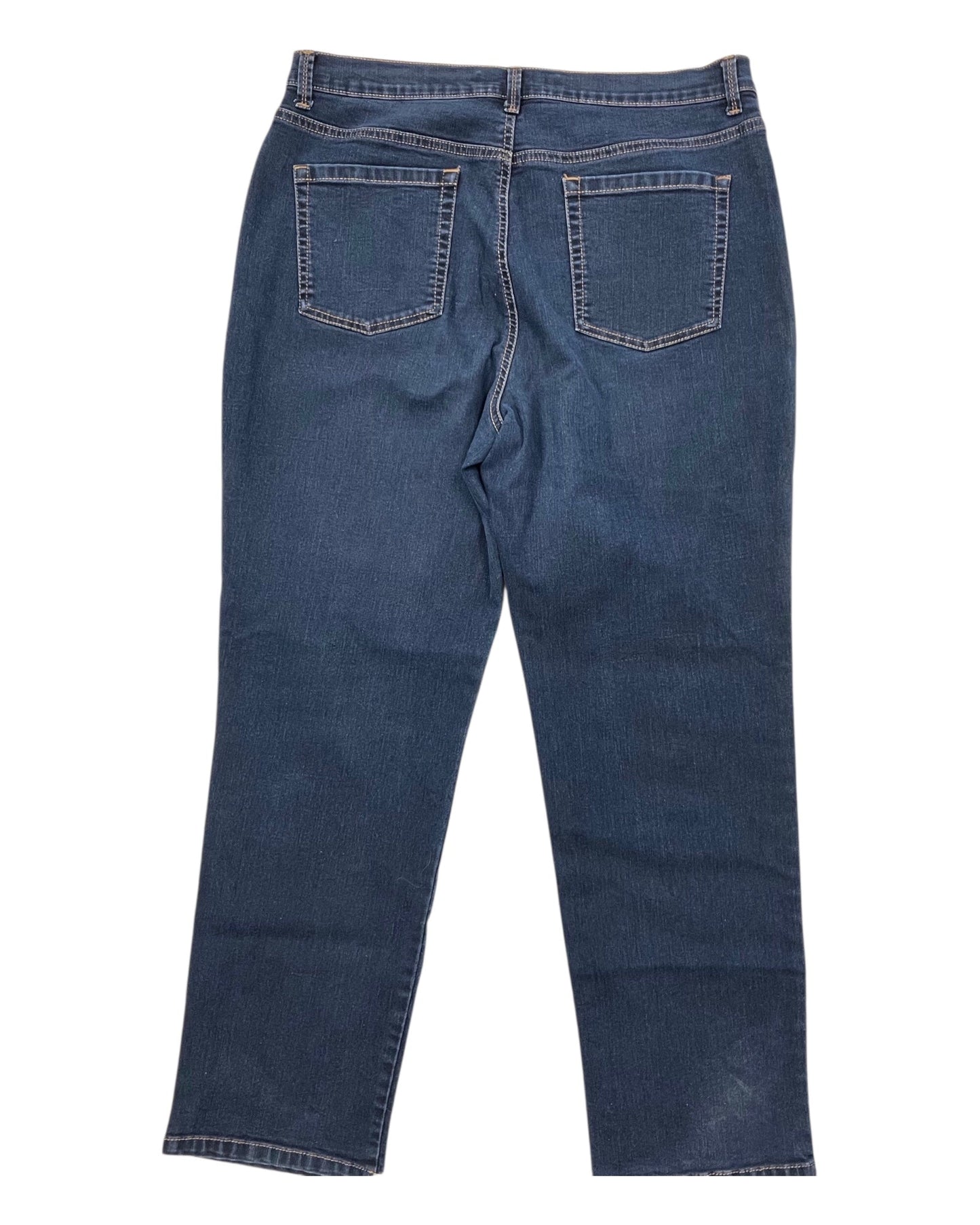 Jeans Straight By Gloria Vanderbilt In Blue Denim, Size:16