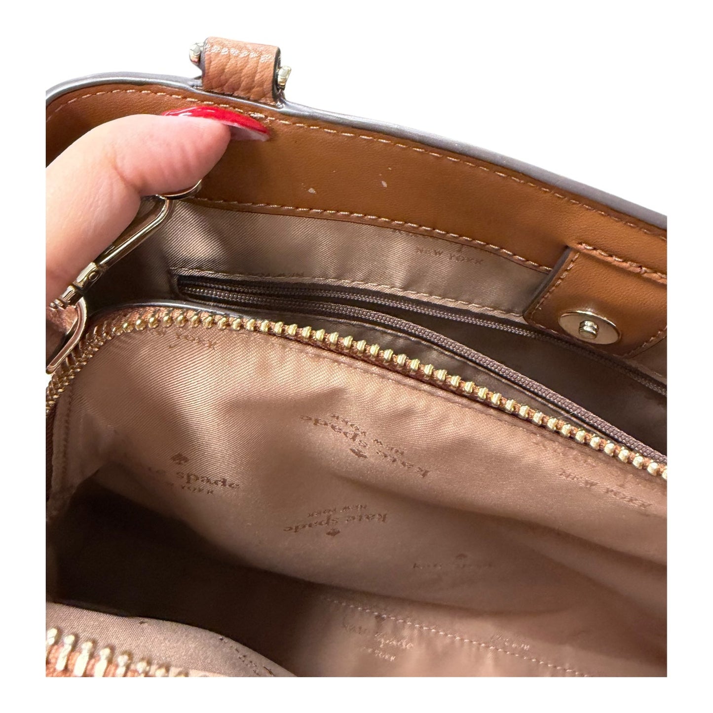 Handbag Designer By Kate Spade In Brown, Size:Medium