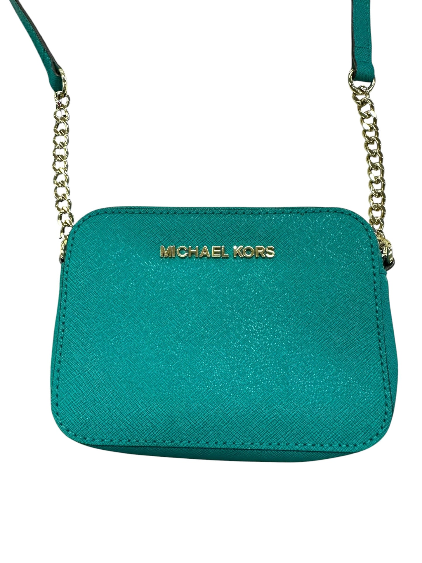 Crossbody Designer By Michael Kors In Teal, Size:Small