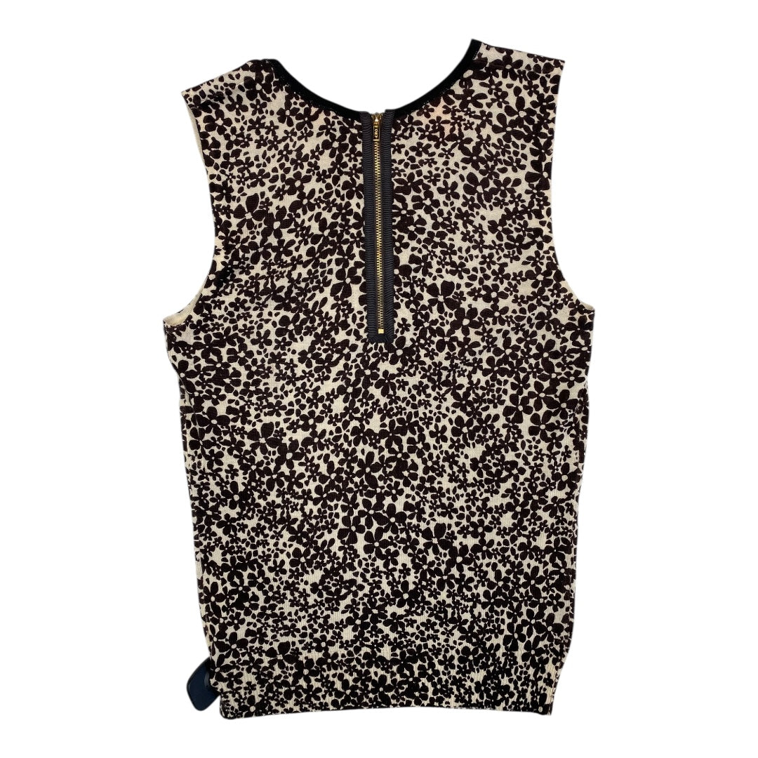 Top Sleeveless Designer By Tory Burch In Brown & Cream, Size:S