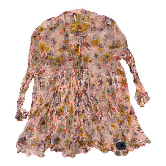 Blouse Ls By Free People In Floral Print, Size:L