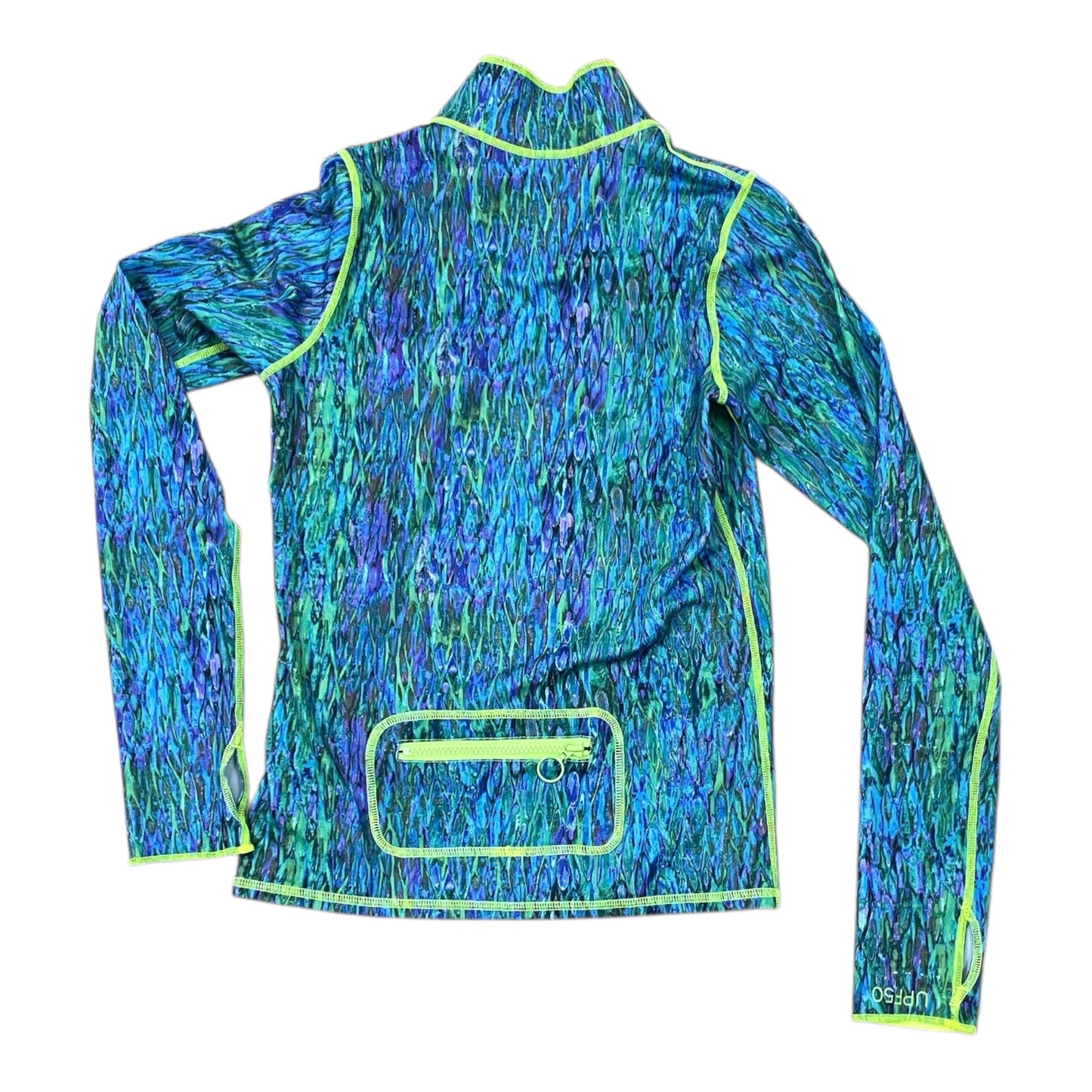 Athletic Jacket By Clothes Mentor In Blue & Green, Size:M