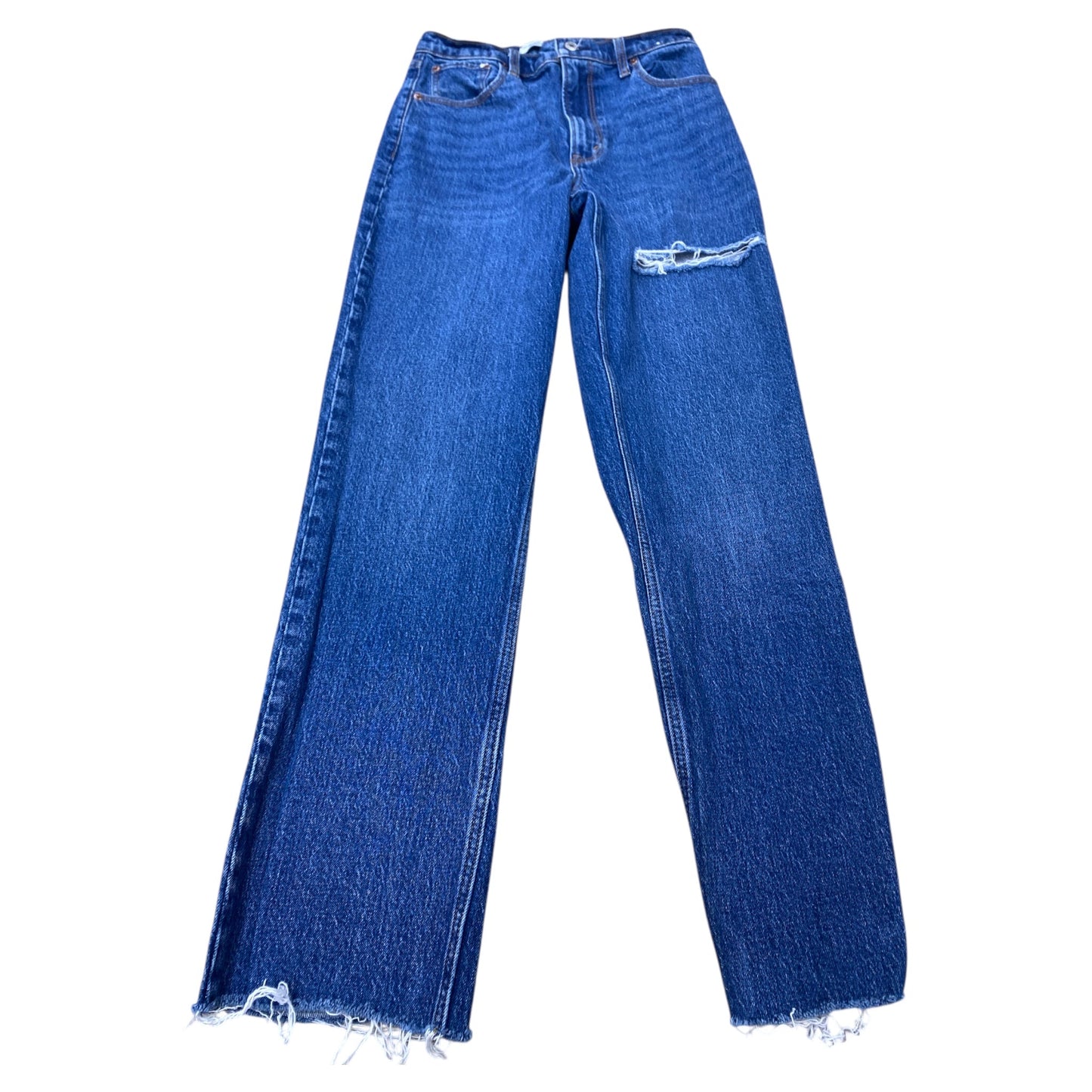 Jeans Straight By Abercrombie And Fitch In Blue Denim, Size:6L