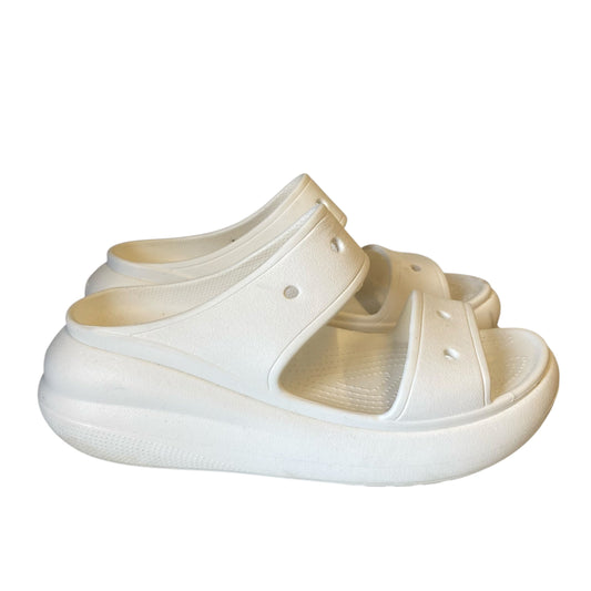 Sandals Heels Platform By Crocs In White, Size:10