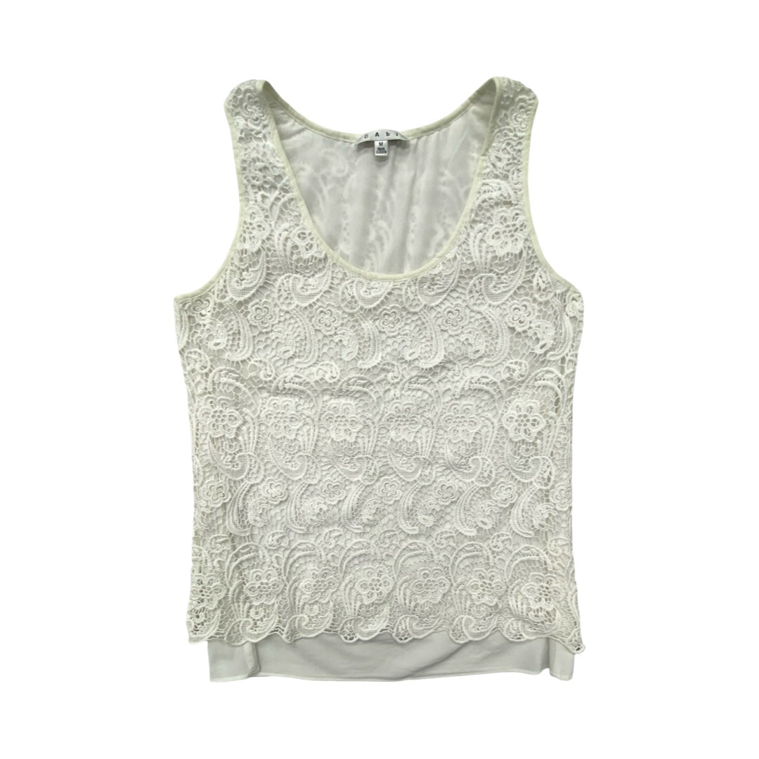 Top Sleeveless By Cabi In White, Size:M