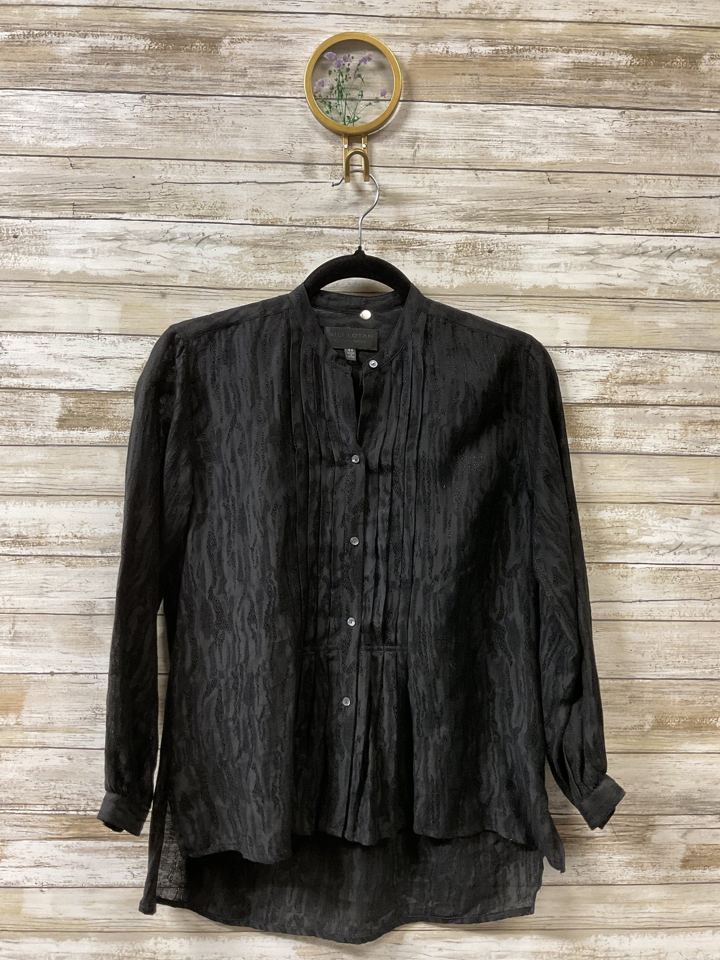 Blouse Ls By Nili Lotan In Black, Size:Xs