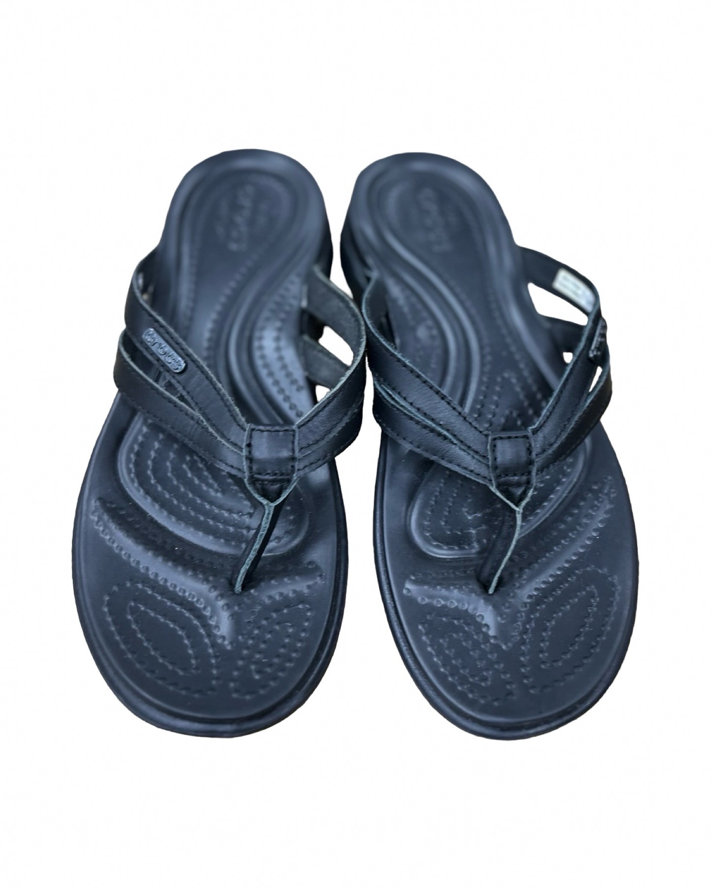 Sandals Flip Flops By Crocs In Black, Size:6
