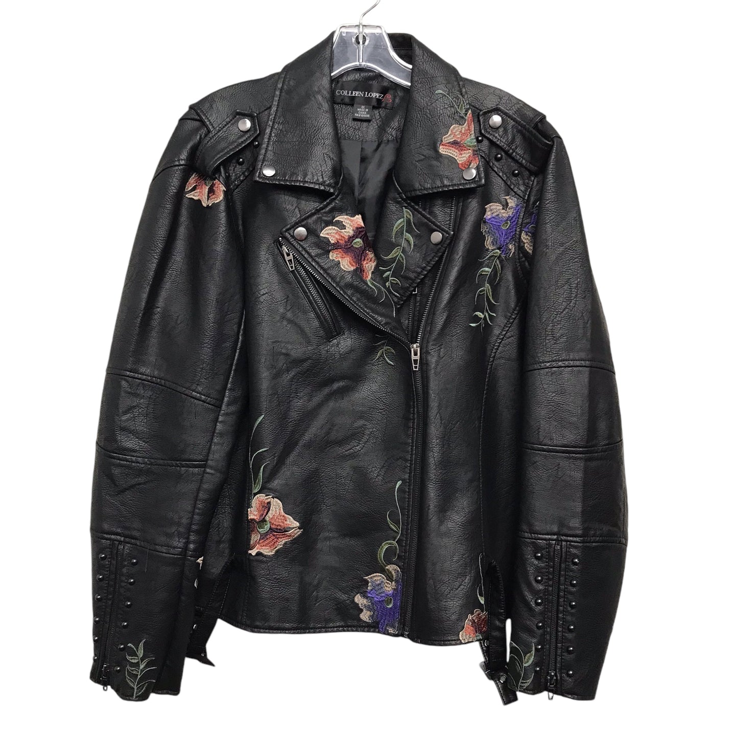 Jacket Moto By Colleen Lopez In Black, Size:2X