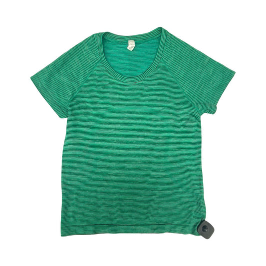 Athletic Top Ss By Lululemon In Black & Green, Size:8