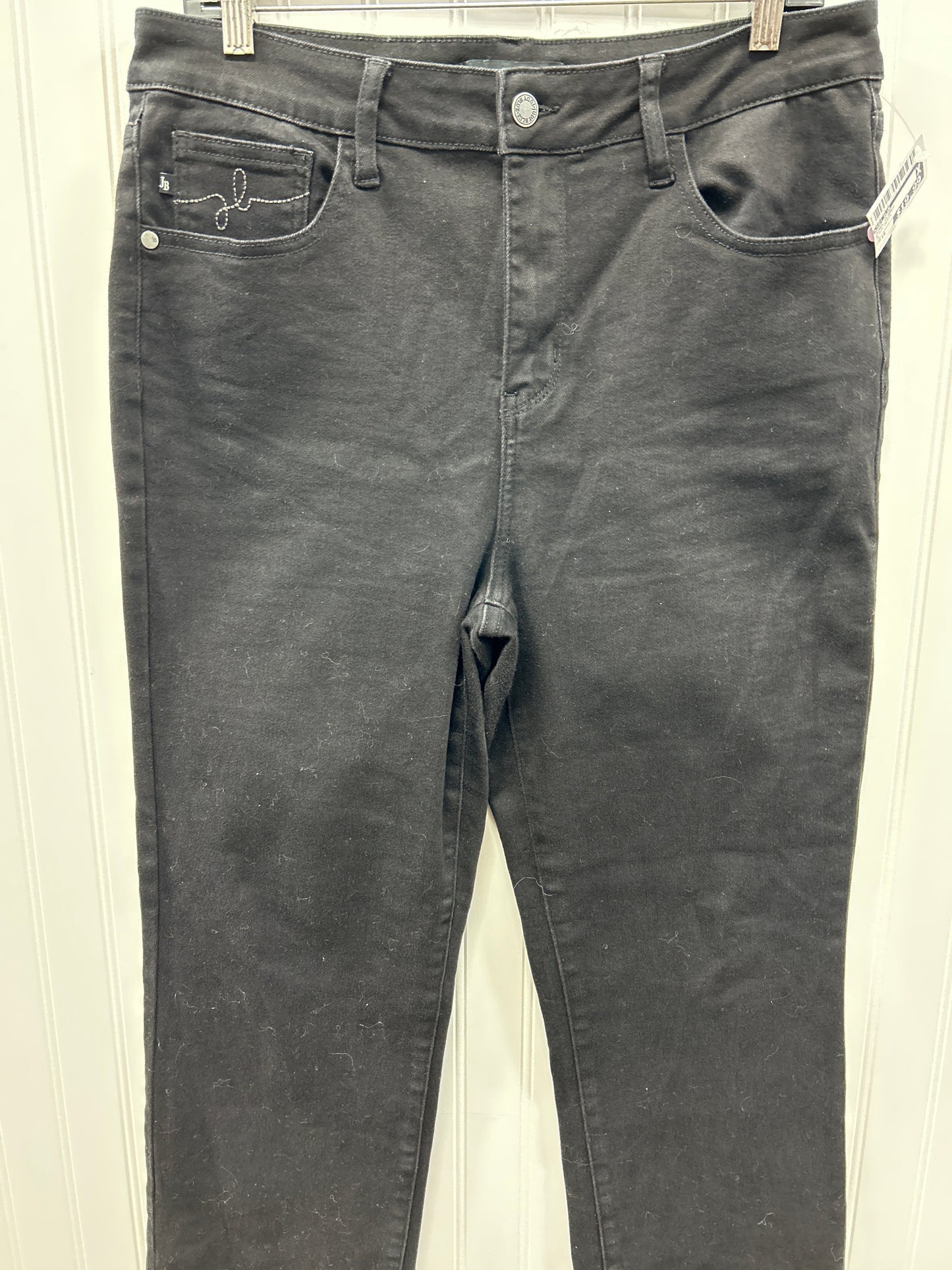 Jeans Flared By Judy Blue In Black Denim, Size:14