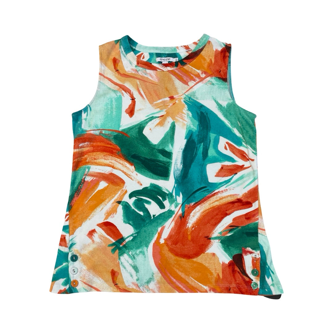 Top Sleeveless By Chicos In Multi, Size:M