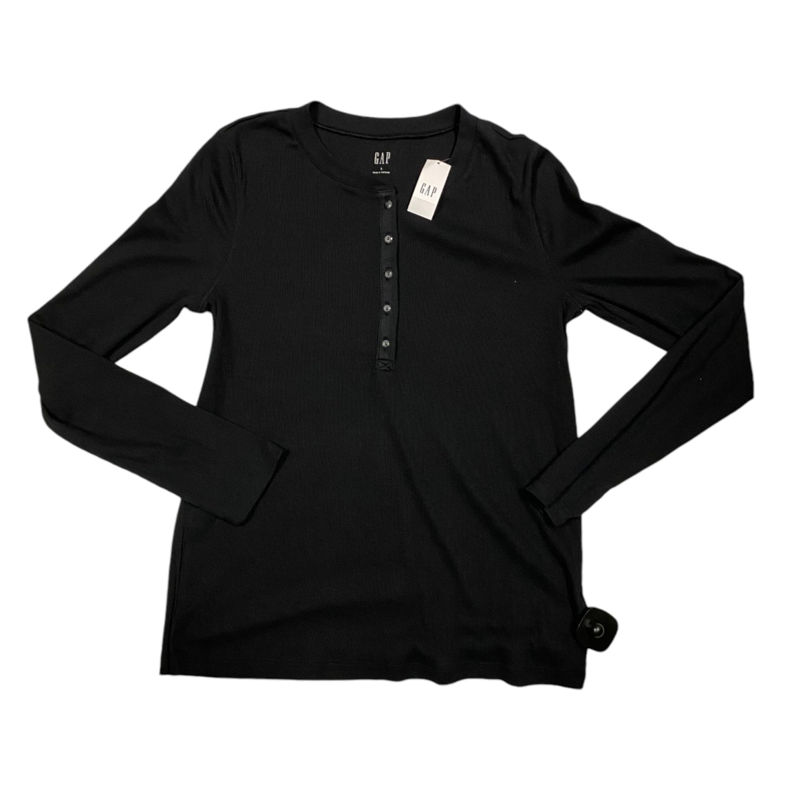 Top Long Sleeve Basic By Gap In Black, Size: S