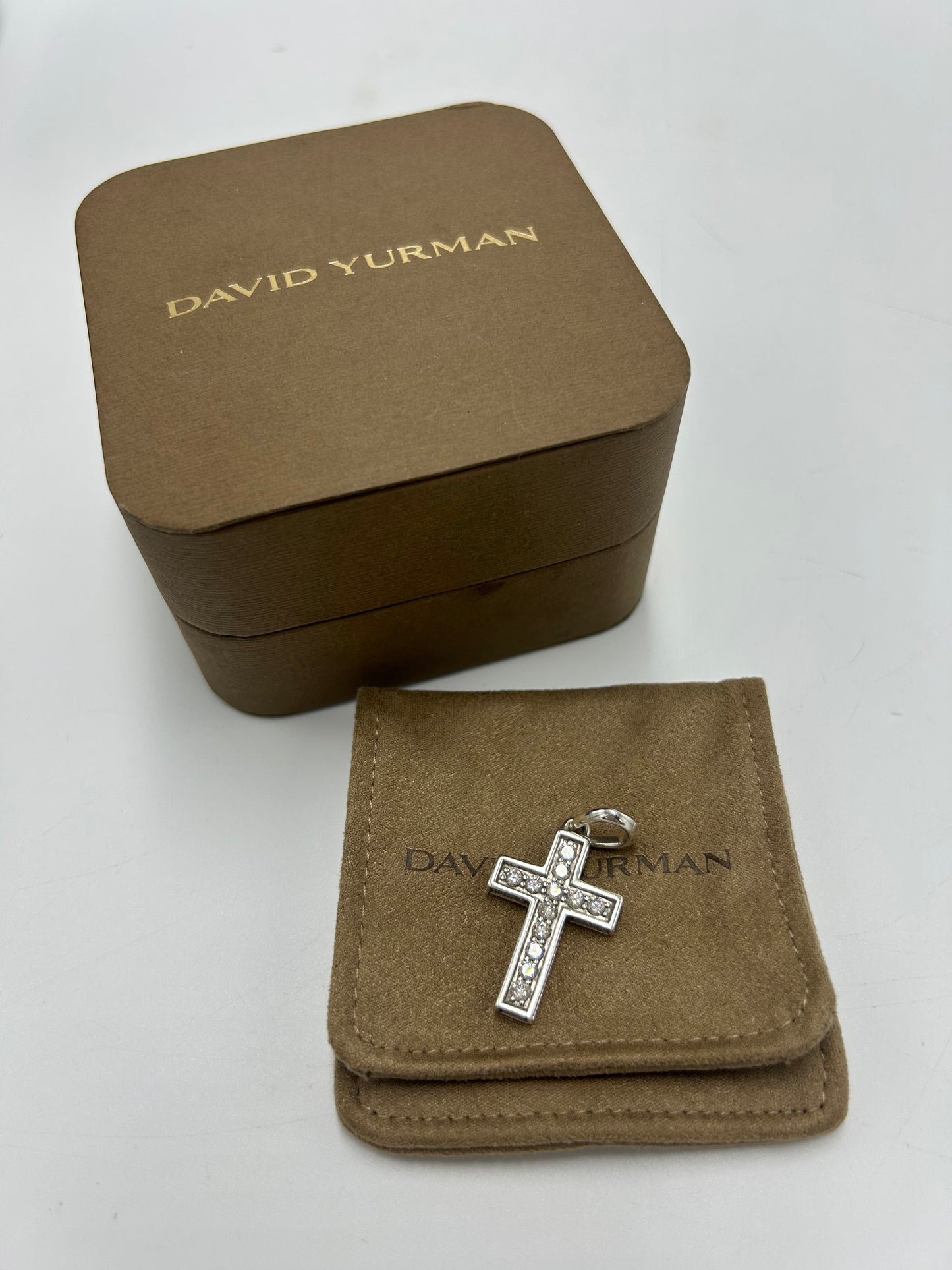 David Yurman Pave Diamond Cross Luxury Designer Pendant