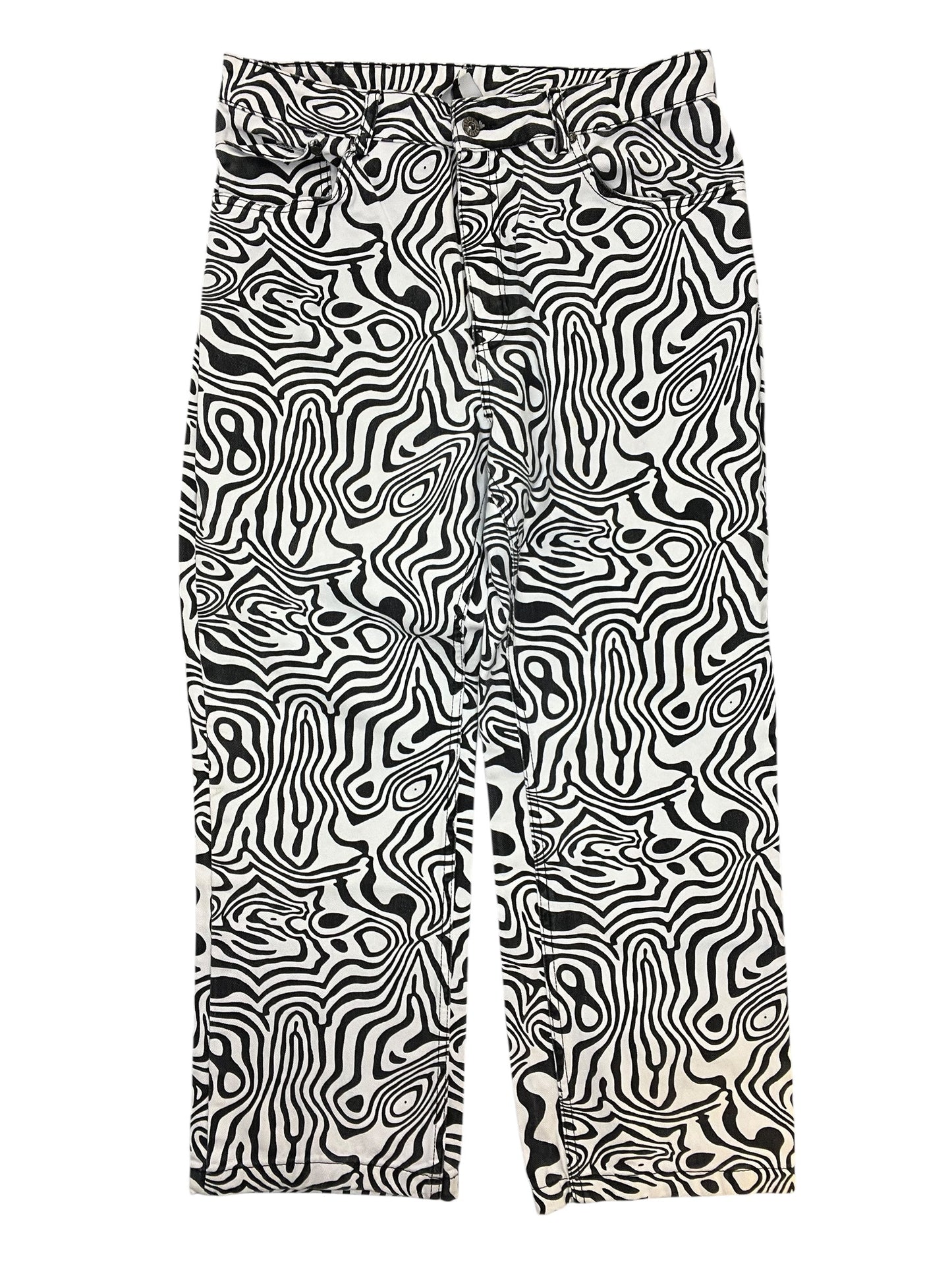 Jeans Wide Leg By Clothes Mentor In Black & White, Size:18