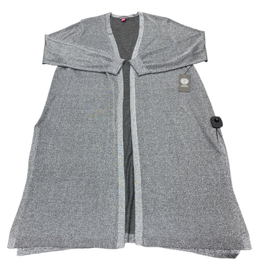 Sweater Cardigan By Vince Camuto In Grey & Silver, Size:2X