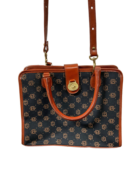 Handbag Designer By Brahmin In Black & Brown, Size:Medium
