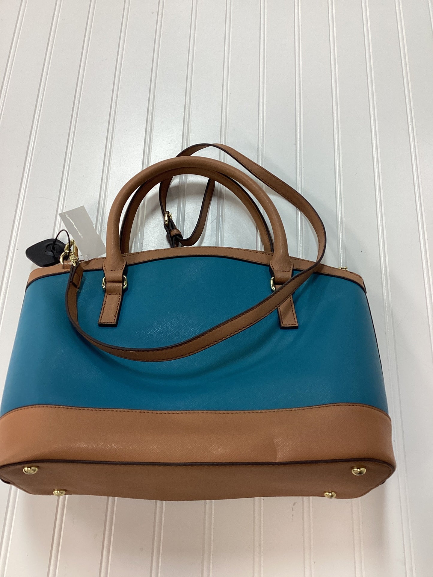 Handbag By Anne Klein In Blue & Brown, Size:Large